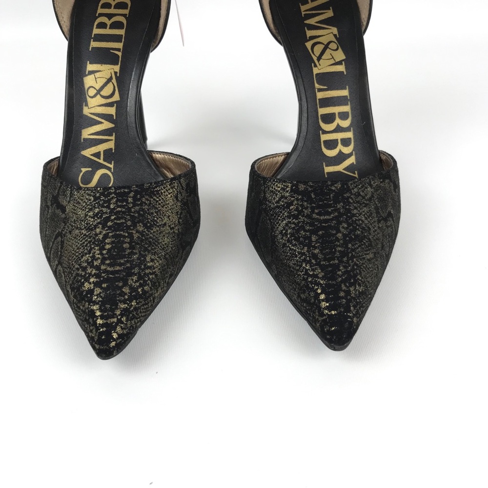 NEW {Sam & Libby} Metallic Snake Chain Heels - Picture 4 of 8
